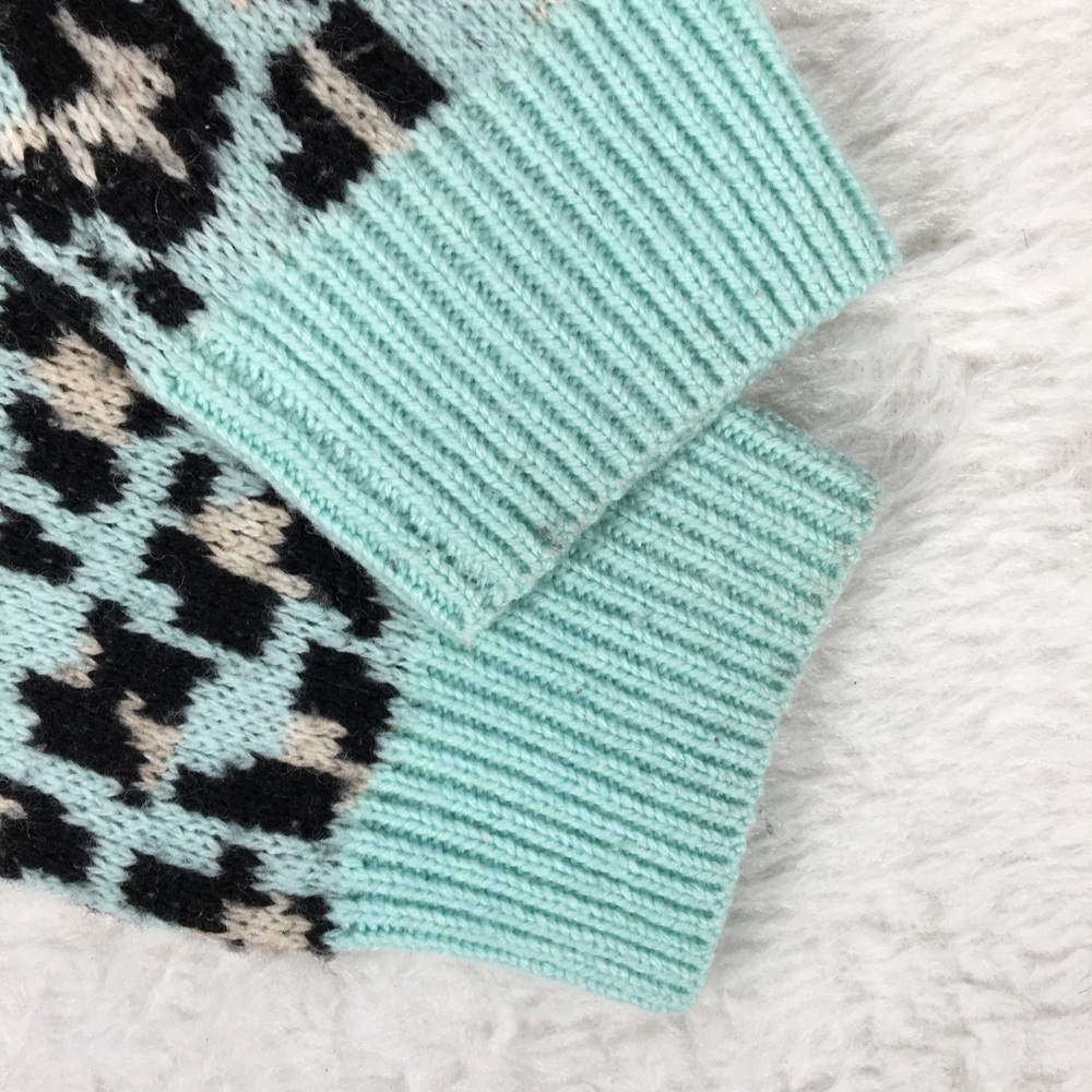 VS PINK ~ Mint Leopard Print Oversized Sweater - Picture 7 of 8